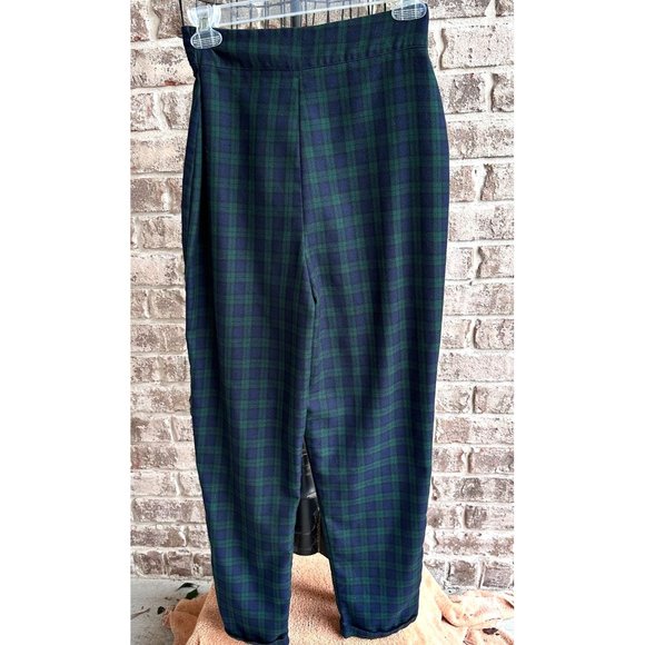 Nasty Gal Collection Plaid Trousers Pants Size 4 Cuffed Ankle High Waist… - Picture 6 of 12